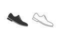 Formal Shoes Line Icon. Man Footwear Illustration As A Simple Vector