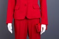 Formal style red suit and wallet. Royalty Free Stock Photo