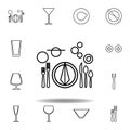 Formal, table etiquette icon. Set can be used for web, logo, mobile app, UI, UX on white background Royalty Free Stock Photo