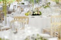 Formal table settings at a wedding venue