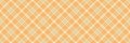Formal textile tartan check, sparse fabric seamless background. Purity pattern vector plaid texture in orange and light colors