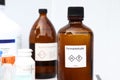 Formaldehyde in bottle, chemical in the laboratory