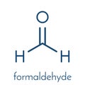 Formaldehyde methanal molecule. Important indoor pollutant. Skeletal formula.