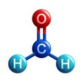 Formaldehyde molecular structure - 3D icon Royalty Free Stock Photo