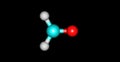 Formaldehyde molecular structure isolated on black