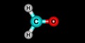 Formaldehyde molecular structure isolated on black