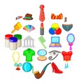 Formalization icons set, cartoon style Royalty Free Stock Photo