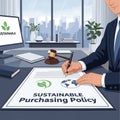 Formalization: Signing of the Sustainable Purchasing Policy Royalty Free Stock Photo