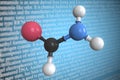 Formamide scientific molecular model, 3D rendering Royalty Free Stock Photo