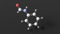 formanilide molecule, molecular structure, formamide aniline, ball and stick 3d model, structural chemical formula with colored