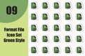 Format File Icon Set Green Style Royalty Free Stock Photo