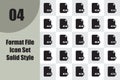 Format File Icon Set Solid Style Royalty Free Stock Photo
