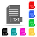 format file txt icon. Elements in multi colored icons for mobile concept and web apps. Icons for website design and development, a