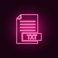 format file txt icon. Elements of Web in neon style icons. Simple icon for websites, web design, mobile app, info graphics Royalty Free Stock Photo