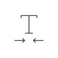 Format, horizontal, scale, text icon. Element of text and typography for mobile concept and web apps icon. Thin line Royalty Free Stock Photo