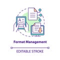 Format management concept icon