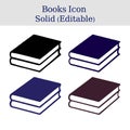 books icon design in solid style. editable book graphic in multiple colors. stack of books illustration for templates and projects Royalty Free Stock Photo