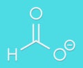 Formate anion, chemical structure. Skeletal formula. Royalty Free Stock Photo