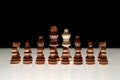 Formation Of Black Chess Pieces With A White Queen