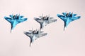 Formation of four Sukhoi Su-27 shown at 100 years anniversary of Russian Air Forces in Zhukovsky.