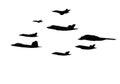Formation of military fighter jets flying in clear sky during daytime Royalty Free Stock Photo