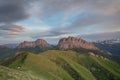 The formation and movements of clouds up to the steep slopes of the mountains of Central Caucasus peaks.