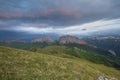 The formation and movements of clouds up to the steep slopes of the mountains of Central Caucasus peaks.