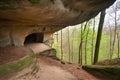 formation rock sandstone forest view cave open Luxembourg trail Mullerthal Hohllay Lee Huel