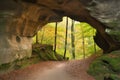 formation rock sandstone forest view cave open Luxembourg trail Mullerthal Hohllay Lee Huel