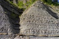 Formation of a stacked layers of rock