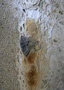 formations of calcium hydroxide on the concrete floor of an abandoned warehouse Royalty Free Stock Photo