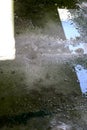 formations of calcium hydroxide on the concrete floor of an abandoned warehouse ? Royalty Free Stock Photo