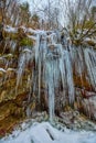 Formations of icicle  on the mountain Royalty Free Stock Photo