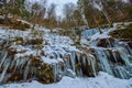 Formations of icicle  on the mountain Royalty Free Stock Photo