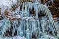 Formations of icicle  on the mountain Royalty Free Stock Photo