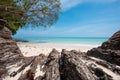 Formations of rock at the shore of Koh Phak Bia Island in Andaman sea at Krabi, Thailand