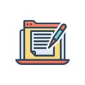 Color illustration icon for Formatting, file and formation