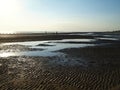 Formby beach-Glorious beach with dramatic sand dunes, surrounded by sweeping coastal pinewoods. Royalty Free Stock Photo