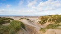 Formby beach over the sand dunes