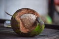 Formed of a coconut shell, rotten coconut Royalty Free Stock Photo