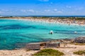 Formentera balearic island view from sea of the west coast Royalty Free Stock Photo