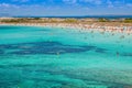 Formentera balearic island view from sea of the west coast Royalty Free Stock Photo