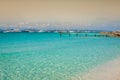 Formentera balearic island view from sea of the west coast Royalty Free Stock Photo