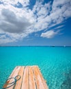 Formentera Ses Illetes beach pier Illetas and Ibiza