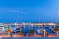 Night view of the port of La Savina in Formentera summer 2021
