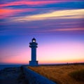 Formentera sunset in Barbaria cape lighthouse Royalty Free Stock Photo