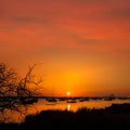 Formentera sunset in Estany des Peix with Ibiza Es vedra