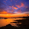 Formentera sunset in Estany des Peix with Ibiza Es vedra