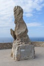 Formentor, Mallorca, Spain - 05.05.2022: Monument to engineer Antonio Parietti Coll at El Mirador es Colomer. Translation: The