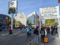 Former check point Charlie, former border between east and west Berlin Royalty Free Stock Photo